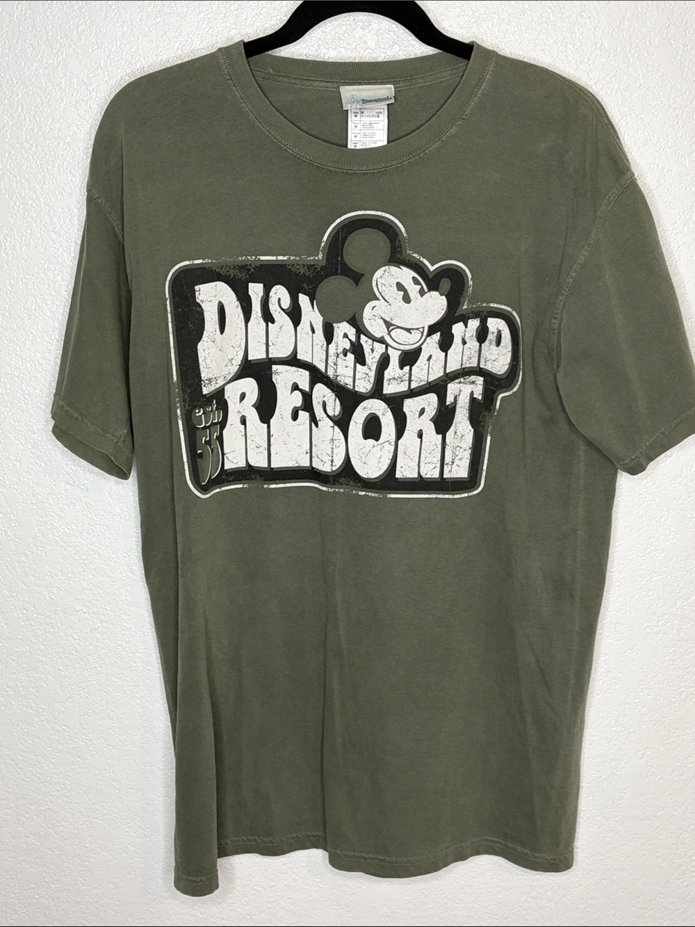 Disneyland Resort Green Mickey Mouse Graphic Tee Shirt Size Medium